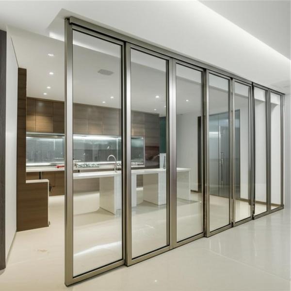 25-40kg/m2 Folding Partition Walls with Glass Single Or Double Glazed Metal Type Aluminium