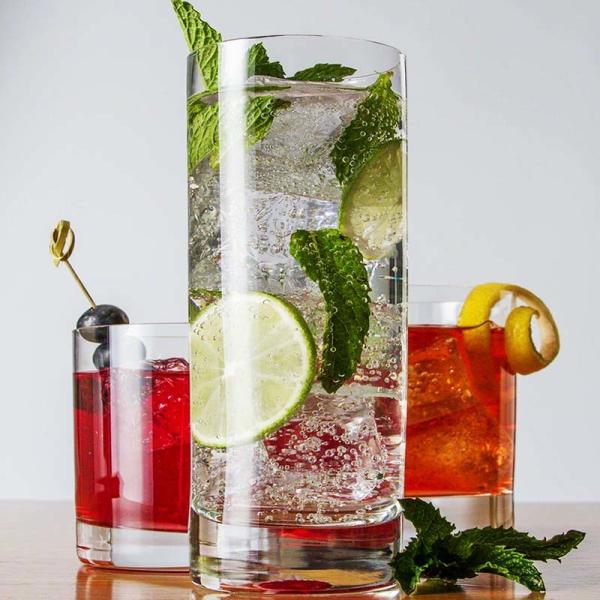 Straight Side Glass Drinking Glasses 340ml 12oz Great For Patio / Poolside