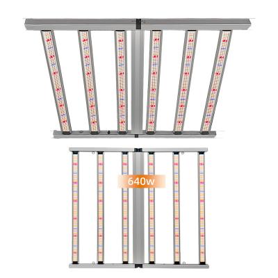 ANROFU 640W Dimmable Full Spectrum LED Grow Lamp Materiais de alumínio Luzes fluorescentes de espectro completo para plantas em crescimento