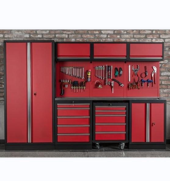 1.0mm 1.2mm 1.5mm aço laminado a frio armário de ferramentas de garagem de metal com rolos opcionais