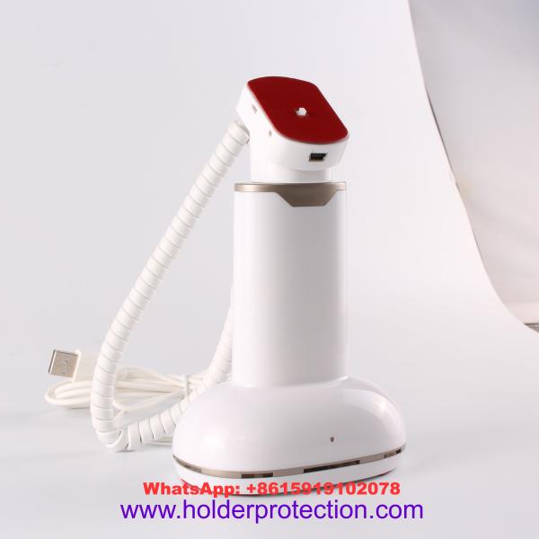 COMER anti-theft alarm clip locker Gripper security retail floor display holder with charging cable