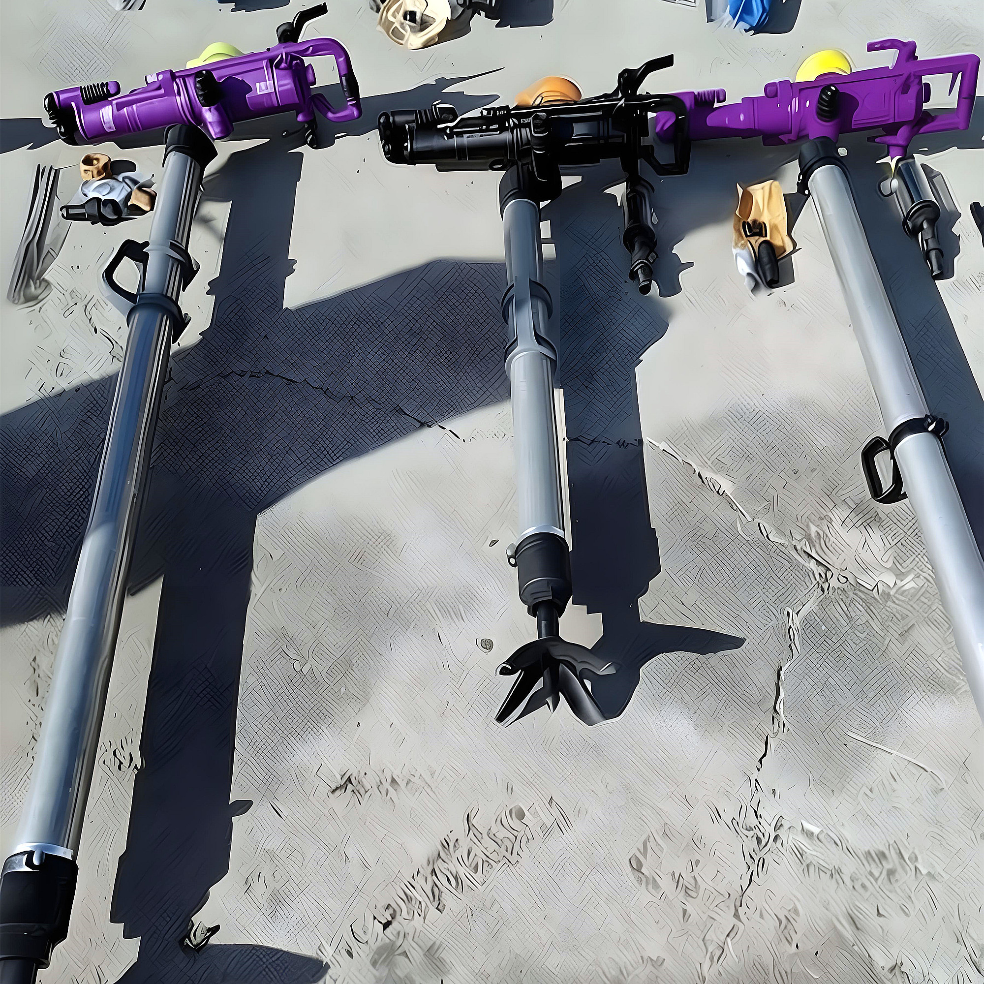 Hand Held Rock Drilling Machine Quarrying Roadworks Breaker Hammer Pneumatic Rock Drilling Rig