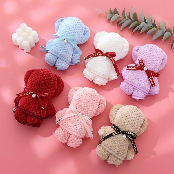 Square Teddy Bear Plush Toy Stuffed Towel Set for Children's Toys Christmas Present