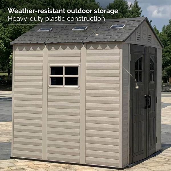 75 Pounds Construction Plastic Garden Shed Outdoor Storage Plastic Outbuilding 4 Ft