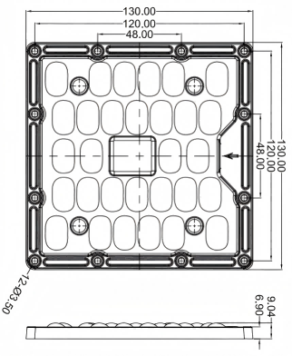 50W SMD 5050 LED PCB Board and 80x140 Degree Beam Angle Lens with Private Label