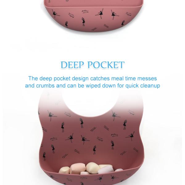 Convenient Medical Grade Food Silicone SGS Milk Feeding Bibs