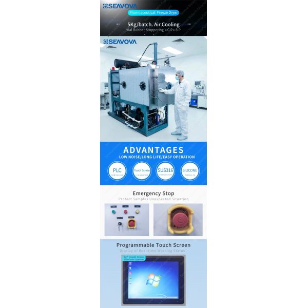 5Kg/Batch Pharma Pharmaceutical Freeze Dryer Pharmacy Small Lyophilizer