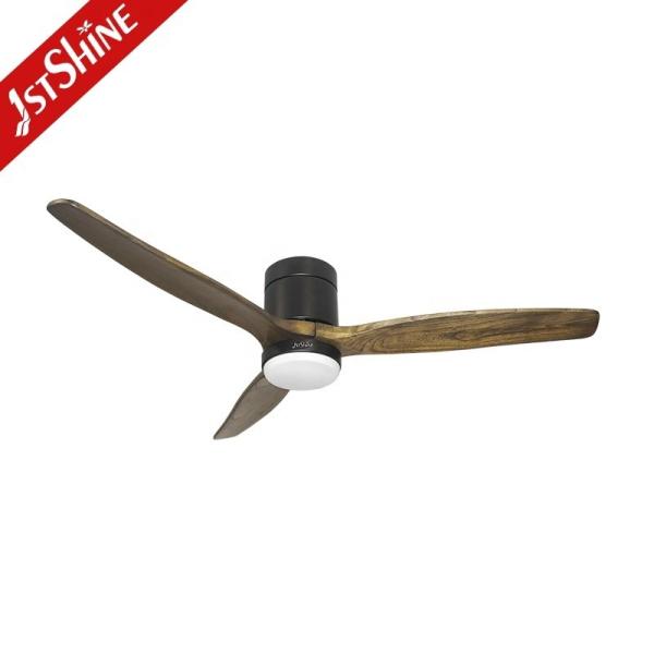 52 polegadas de lâmina de madeira LED iluminação ventilador de teto com controle remoto estilo interruptor