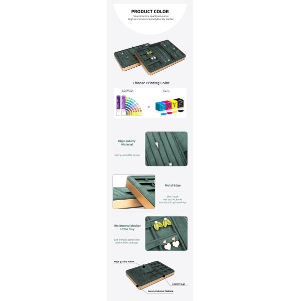 OEM Luxury Velvet Jewelry Trays Custom logo Organizer Jewellery Trays Jewelry Set Display