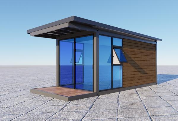 Luxury Mobile Expandable Prefab House Glass Cutain Wall Pu Panel Beach Resort Residential