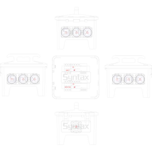 Синтаксис MP24 32A портативный резиновый дистро с защитой RCBOs и MCBs для проекта Макао