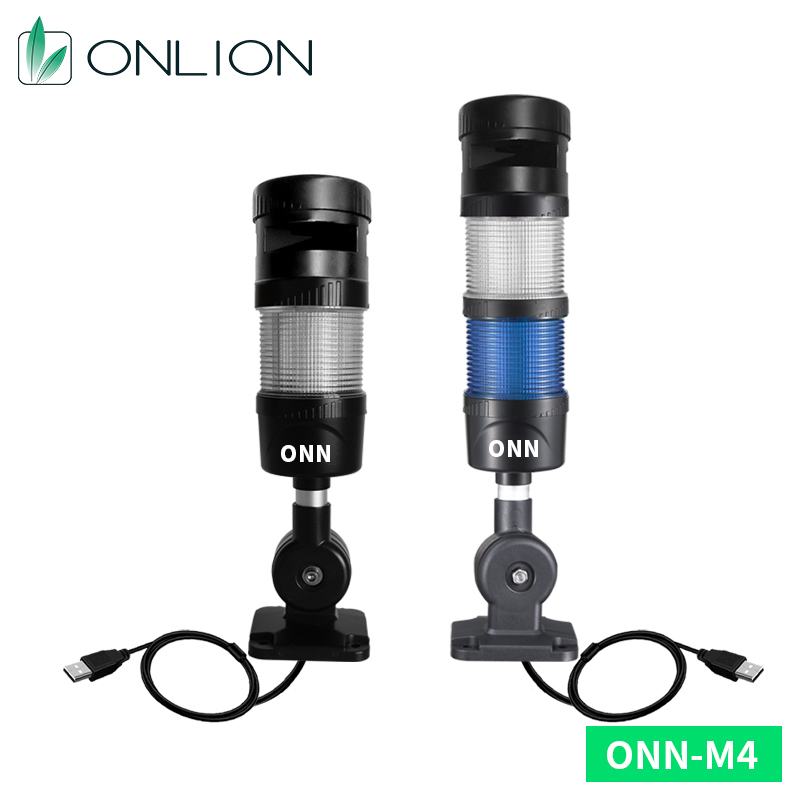 ONN-M4-USB Multi Layer LED USB Signal Tower Light With Buzzer 3 Mounting Bases