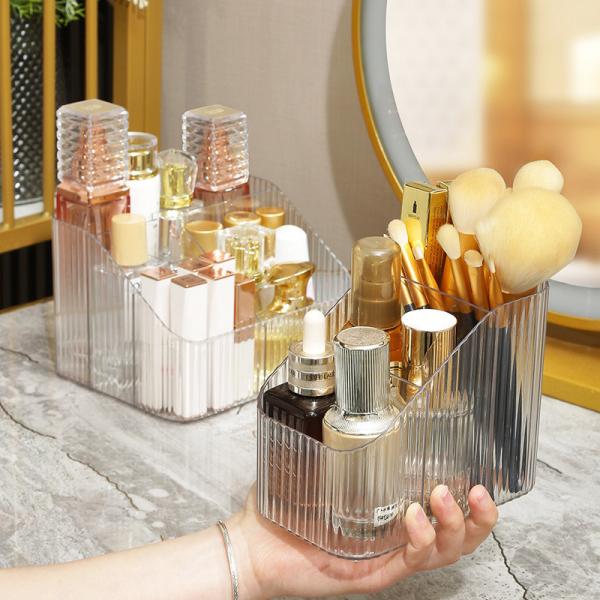 Caixa de armazenamento de cosméticos transparentes acrílicos organizador de maquiagem porta de cosméticos acrílicos para banheiro