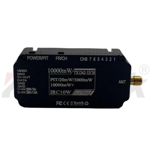 Émetteur de transmission d'images sans fil analogique pour drone 8 canaux haute puissance 10W 2.5G, transmission stable sur très longue distance