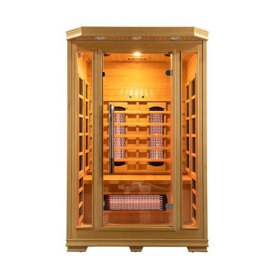 Wooden Indoor 1750W 2 Person Infrared Sauna Low EMF