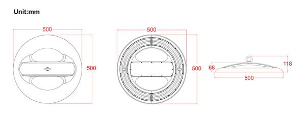200W Led High Bay Lamps Suitable for dusty places indoor stadium Waterproof for IP66 Transmittance > 94%