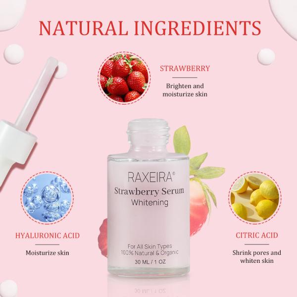 1.01OZ Strawberry Face Serum Hyaluronic Acid Moisturizes Whitens And Brightens