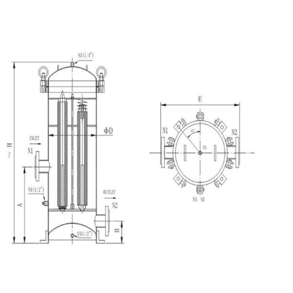 Chemical Cartridge Liquid Filter Housings 10 Inch For Wound Filter / Meltblown Filter