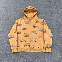 Fabricant de sweats à capuche en molleton français surdimensionnés à épaules tombantes personnalisés par l'OEM, sweats à capuche avec impression sérigraphique réfléchissante décontractée, logo personnalisé