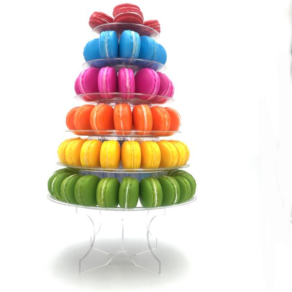 Собственная личность собирает поднос дисплея Macaron башни Macaron яруса круга 6 акриловый