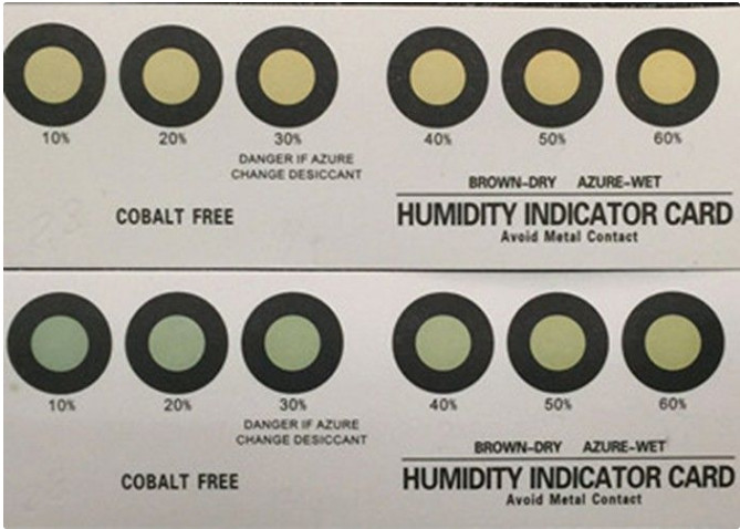 Electronics Humidity Indicator Card Reversible Color Change , 102.5*38.0mm Size