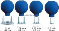 Grupos linfáticos colocando faciais de vidro da terapia das anti celulites dos copos da massagem da sução do vácuo do Grupo-silicone de 4 partes para a cara