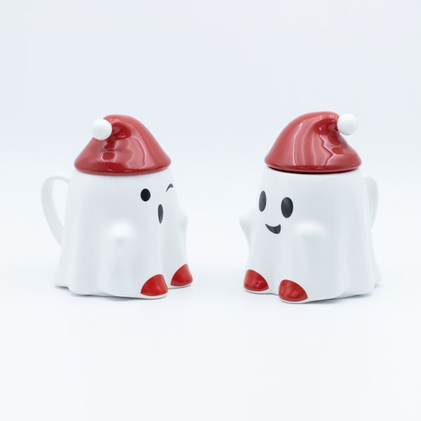Factory Ceramic Halloween Coffee Mug With Lid And Customizable Designs For Gift Stores