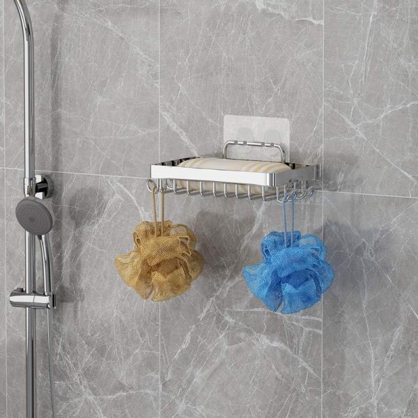 Wall Mounted Draining Soap Razor Saver Shower Wall Soap Dish Holder for Bathroom Tile