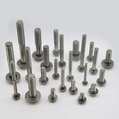 Metric Anti Slip Bolt Screws Customization Stainless Steel Flange Face Screws