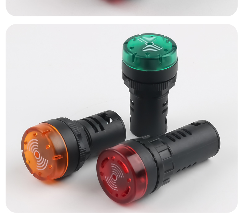 AD16-22SM Plastic Buzzer AC/DC LED Case Cabinet Small Alarm Flashing DC/AC