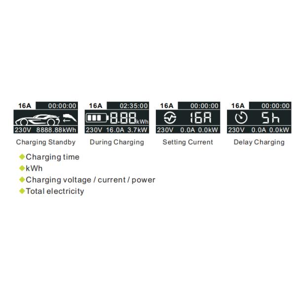 Заряжатель режима 2 портативный EV AC 11KW заряжателя дома 8A10A13A16A