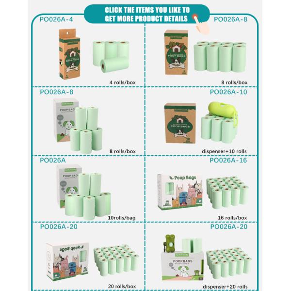 24 кормы собаки кукурузного крахмала Rolls Biodegradable кладет 15 микронов в мешки