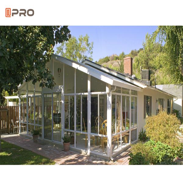 Os Sunrooms portáteis de vidro moderados inclinam o conservatório do inverno do telhado