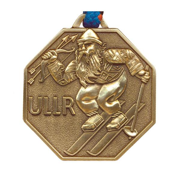 3′′ 76mm de aleación de zinc personalizada de esquí de invierno Medallas de eventos metálicos Premio de la carrera de esquí de Navidad