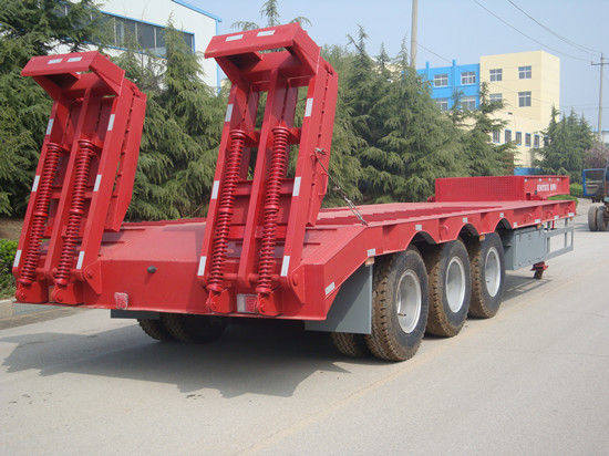60T Cargo Semi Trailer Truck , Low Loader Semi Trailer With Air Suspension