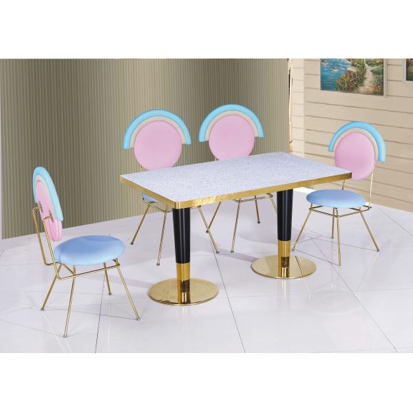 Stainless Steel Frame 130*80*74cm Painting Wrought Iron Table