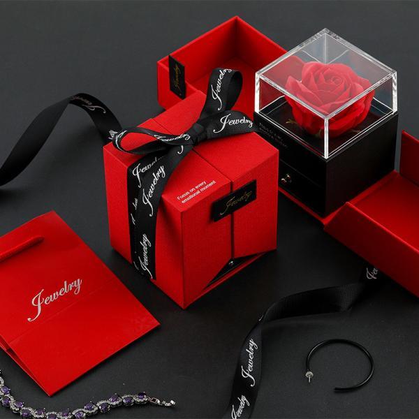 Necklace Gift Box, Jewelry Box, Valentine'S Day Gift Box Jewelry Gift Box, Drawer-Style Necklace Box, Romantic Gift Box, Valentine'S Day Birthday Jewelry Box Double-Door Ring And Necklace Jewelry Box