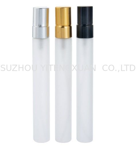 Size Customized Frosted Glass Tube / Travel Glass Cosmetic Packaging Tube