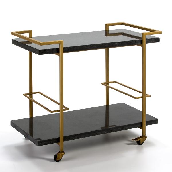 Marble Top Drinks Trolley Black Trolley Rattan Bar Cart