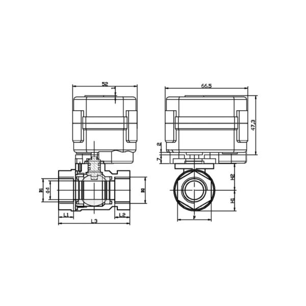 Electric 3 Way Motorized Ball Valve Flow Control Npt With Actuator