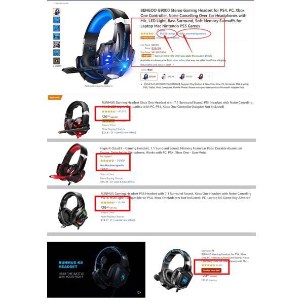 PC PS5 Xbox One Специальные игровые гарнитуры с микрофоном с отключением шума 7.1 surround sound