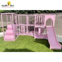 Slides Trampolins Parque Soft Play Floresta Crianças Outdoor Rosa Pastel Para Venda