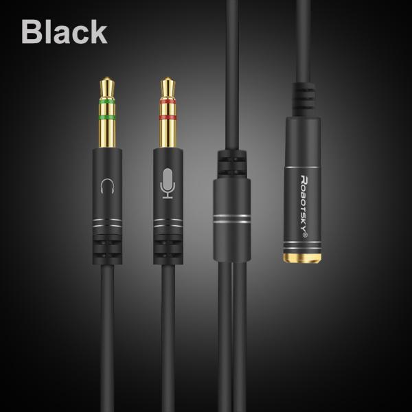 CTIA 2 Male To 1 Femal  30cm AUX Extension 3.5mm Audio Cable