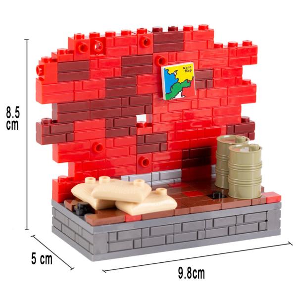 WW2 city wall military accessories map secen soviet soldier officer mini figure ruin building block