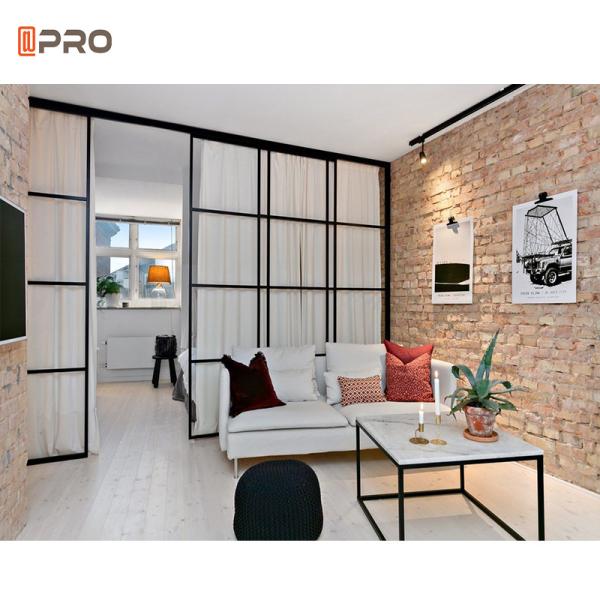 Slim Aluminum Frame Sliding Glass Door For Wardrobe / Bedroom