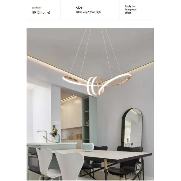 Nordic New Design Colored Pendant Light Restaurant Suspended Pendant Lamp Modern Art Twisted Design Creative Wave LED Chandelier