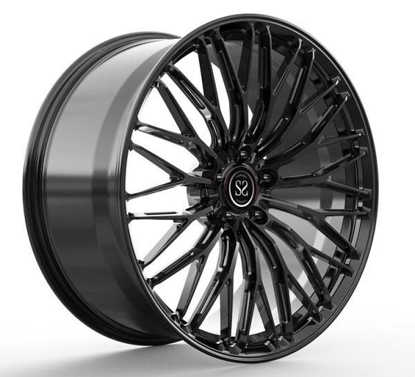 Bugatti Veyron rodas de liga de alumínio forjado em escala 20 e 21  Brilhante preto