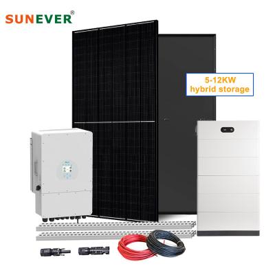 Certificado CE/RoHS/UN38.3/MSDS Sistema híbrido de painéis solares 5kw 8kw 10kw 12kw para casa
