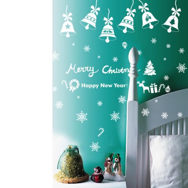As etiquetas PMS/CMYK removível da parede do Natal do floco de neve de Bell colorem Eco - amigável