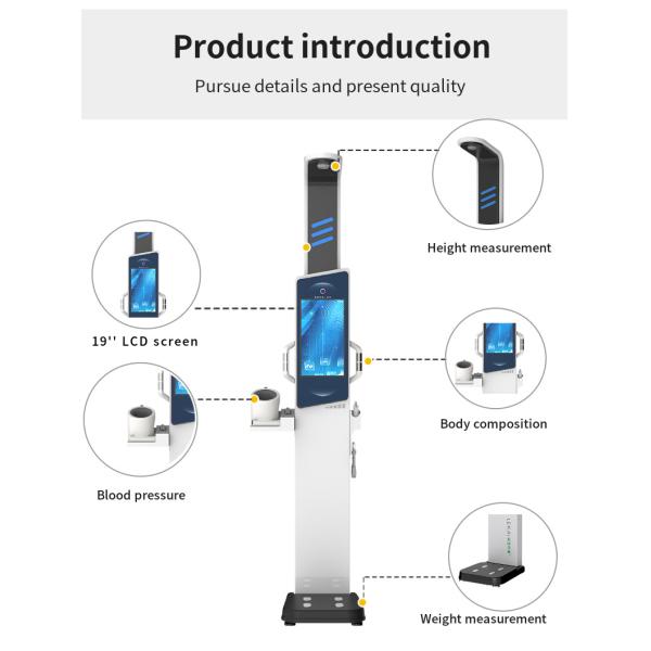 19 Inch LCD Touch Screen End Steel Body Analyzer Machine for Android Health Checkup